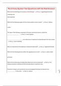 The Urinary System Test Questions with Verified Answers