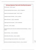 Urinary System Test with Verified Answers