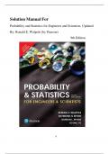 Solution Manual For Probability and Statistics for Engineers and Scientists&comma; Updated 9th Edition by Pearson&period; All Chapters 