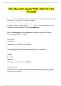 Microbiology -Exam With 100&percnt; Correct Answers