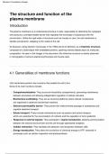 The structure and function of the plasma membrane