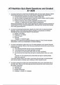ATI Nutrition Quiz Bank Questions and Graded A&plus; 2025