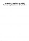 NURS 6521 &sol; NURS6521 Advanced Pharmacology Final Exam &vert; 100&percnt; Verified &vert;