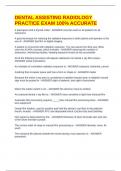 DENTAL ASSISTING RADIOLOGY PRACTICE EXAM 100&percnt; ACCURATE