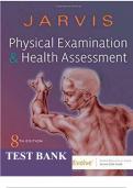 Test bank for  Physical Examination and Health Assessment &ndash; Jarvis&comma; 8th Edition &vert; Complete Test Bank with Questions and Answers