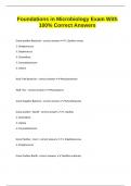 Foundations in Microbiology Exam With 100&percnt; Correct Answers