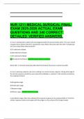 NUR 1211 Medical-Surgical Final Exam &vert; 2025&ndash;2026 &vert; Actual Questions with 240 Verified Detailed Answers