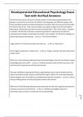 Developmental Educational Psychology Exam Test with Verified Answers