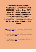 ADDA Mechanical Drafter  Certification LATEST UPDATED  2025&sol;2026 Practice Exam WITH COMPLETE COMPREHENSIVE  Questions and SURE VERIFIED  SOLUTIONS 100&percnt; &lpar;MOST  FREQUENTLY TESTED&rpar; GRADED AT A&plus; SCORE SURE GUARANTEED  PASS&excl;&excl; 