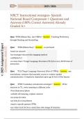 NBCT Instructional strategies- Spanish  National Board Component 1 Questions and  Answers &lpar;100&percnt; Correct Answers&rpar; Already  Graded A&plus; 