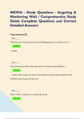 NGWA - Study Questions - Auguring & Monitoring Well &sol; Comprehensive Study Guide Complete Questions and Correct Detailed Answers   