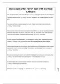 Developmental Psych Test with Verified Answers