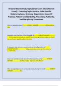 Arizona Optometry Jurisprudence Exam 2025 &lpar;Newest Exam&rpar; &vert; Featuring Topics such as State-Specific Optometry Laws&comma; Licensing Regulations&comma; Scope Of Practice&comma; Patient Confidentiality&comma; Prescribing Authority&comma; and Disciplinary Procedures