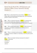 School Social Work PEL 238 Questions and  Answers &lpar;100&percnt; Correct Answers&rpar; Already  Graded A&plus; 