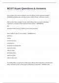 BCOT Exam Questions & Answers
