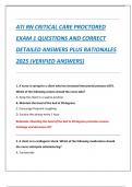 ATI RN CRITICAL CARE PROCTORED  EXAM 1 QUESTIONS AND CORRECT  DETAILED ANSWERS PLUS RATIONALES  2025 &lpar;VERIFIED ANSWERS&rpar;