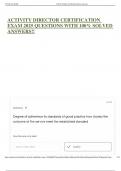 ACTIVITY DIRECTOR CERTIFICATION EXAM 2025 QUESTIONS WITH 100&percnt; SOLVED ANSWERS&excl;&excl; 