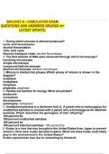   BIOLOGY A - CUMULATIVE EXAM QUESTIONS AND ANSWERS GRADED A&plus; LATEST UPDATE&period;