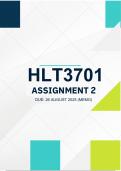 HLT3701 Assignment 2 2025 ANSWERS - Due August 2025