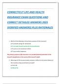 CONNECTICUT LIFE AND HEALTH  INSURANCE EXAM QUESTIONS AND  CORRECT DETAILED ANSWERS 2025  &lpar;VERIFIED ANSWERS&rpar; PLUS RATIONALES