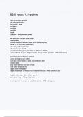  B260 week 1 Hygiene Questions and Correct Answers