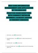 WGU C468 INFORMATION MANAGEMENT AND APPLICATION OF TECHNOLOGY PRACTICE EXAM QUESTIONS WITH CORRECT DETAILED ANSWERS &vert; ALREADY GRADED A&plus;<RECENT VERSION>
