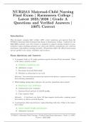NUR2513 &ndash; Maternal-Child Nursing Final Exam &vert; Rasmussen College &vert; 2025&sol;2026 &vert; Verified Grade A Questions and Answers