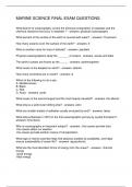 MARINE SCIENCE FINAL EXAM QUESTIONS
