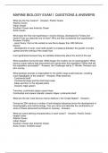 MARINE BIOLOGY EXAM 1 QUESTIONS & ANSWERS