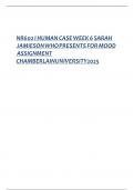 NR602 I HUMAN CASE WEEK 6 SARAH JAMIESON WHO PRESENTS FOR MOOD ASSIGNMENT CHAMBERLAIN UNIVERSITY 2025 &sol;2026 A&plus;