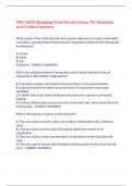 WGU D320 Managing Cloud Security Exam 701 Questions with Verified Answers&comma;100&percnt;CORRECT