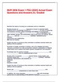 NUR 3056 Exam 1 FSU &lpar;2025&rpar; Actual Exam Questions and Answers A&plus; Graded&period;