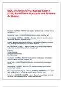 BIOL 246 University of Kansas Exam 1 &lpar;2025&rpar; Actual Exam Questions and Answers A&plus; Graded&period;