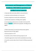 Assessment and Management of Clinical Problems&comma;10th Edition questions and verified correct answers