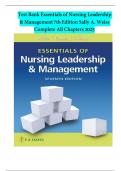 Test Bank Essentials of NursingLeadership & Management 7th EditionSally A&period; Weiss Complete All Chapters 2025-2026&vert;978-0803669536