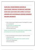 NURS 6051 TRANSFORMING NURSING &  HEALTHCARE THROUGH TECHNOLOGY MIDTERM  EXAM 2025 QUESTIONS AND CORRECT DETAILED  ANSWERS WITH RATIONALES &lpar;VERIFIED ANSWERS&rpar; 