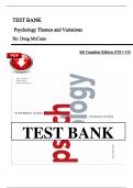 Test Bank for Psychology Themes and Variations 6th Canadian Edition By Doug McCann&comma; All Chapters 1-16&period;