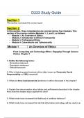 D333 Study Guide Ethics&comma; Cybersecurity&comma; and Intellectual Property Overview with complete solutions  Already Passed with Distinction&period;