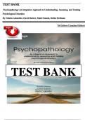 Test Bank for Psychopathology An Integrative Approach to Understanding&comma; Assessing&comma; and Treating Psychological Disorders 7th Edition &lpar;Canadian Edition&rpar; By Martin Lalumi&egrave;re&comma; David Barlow&comma; Mark Durand&comma; Stefan Hofmann All Chapters&comma; 100&percnt; Original Verified&comma; A&plus;