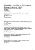 Florida Contractor License Business and finance study guide with complete solutions Already Passed with Distinction&period;