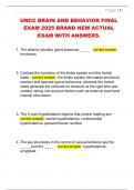 UNCC BRAIN AND BEHAVIOR FINAL  EXAM 2025 BRAND NEW ACTUAL  EXAM WITH ANSWERS&period;
