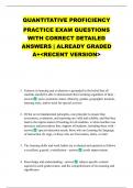 QUANTITATIVE PROFICIENCY PRACTICE EXAM QUESTIONS WITH CORRECT DETAILED ANSWERS &vert; ALREADY GRADED A&plus;<RECENT VERSION>