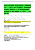 Critical Thinking D265 WGU ALL VERSIONS  2025 &vert; LATEST AND ACCURATE REAL EXAM  QUESTIONS WITH DETAILED ANSWERS &vert;  VERIFIED FOR GUARANTEED PASS &vert; LATEST  UPDATE  
