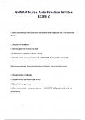 NNAAP Nurse Aide Practice Written Exam 2 complete solutions Already Passed with Distinction&period;