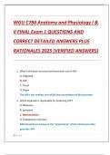 WGU C784 Anatomy and Physiology I &  II FINAL Exam 1 QUESTIONS AND  CORRECT DETAILED ANSWERS PLUS  RATIONALES 2025 &lpar;VERIFIED ANSWERS&rpar;