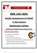 BSN HESI 246 Health Assessment V2 Exam &ndash; 2025 &lpar;2 Version Exams&rpar; Actual Exam &ndash; Nightingale College