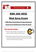 2025 BSN HESI 266 Med Surg Exam &ndash; Actual Questions with Revised Answers&comma; 100&percnt; Verified - Nightingale College