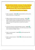 Canada Exterminator License Verified Multiple  Choice and Conceptual Actual Exam Questions  With Reviewed 100&percnt; Correct Detailed Answers   Guaranteed Pass&excl;&excl;Current Update 