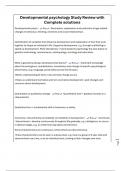 Developmental psychology Study Review with Complete solutions