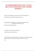 WATER DISTRIBUTION LEVEL 2  EXAM 2025 LATEST QUESTIONS AND ANSWERS GRADED A&plus;
